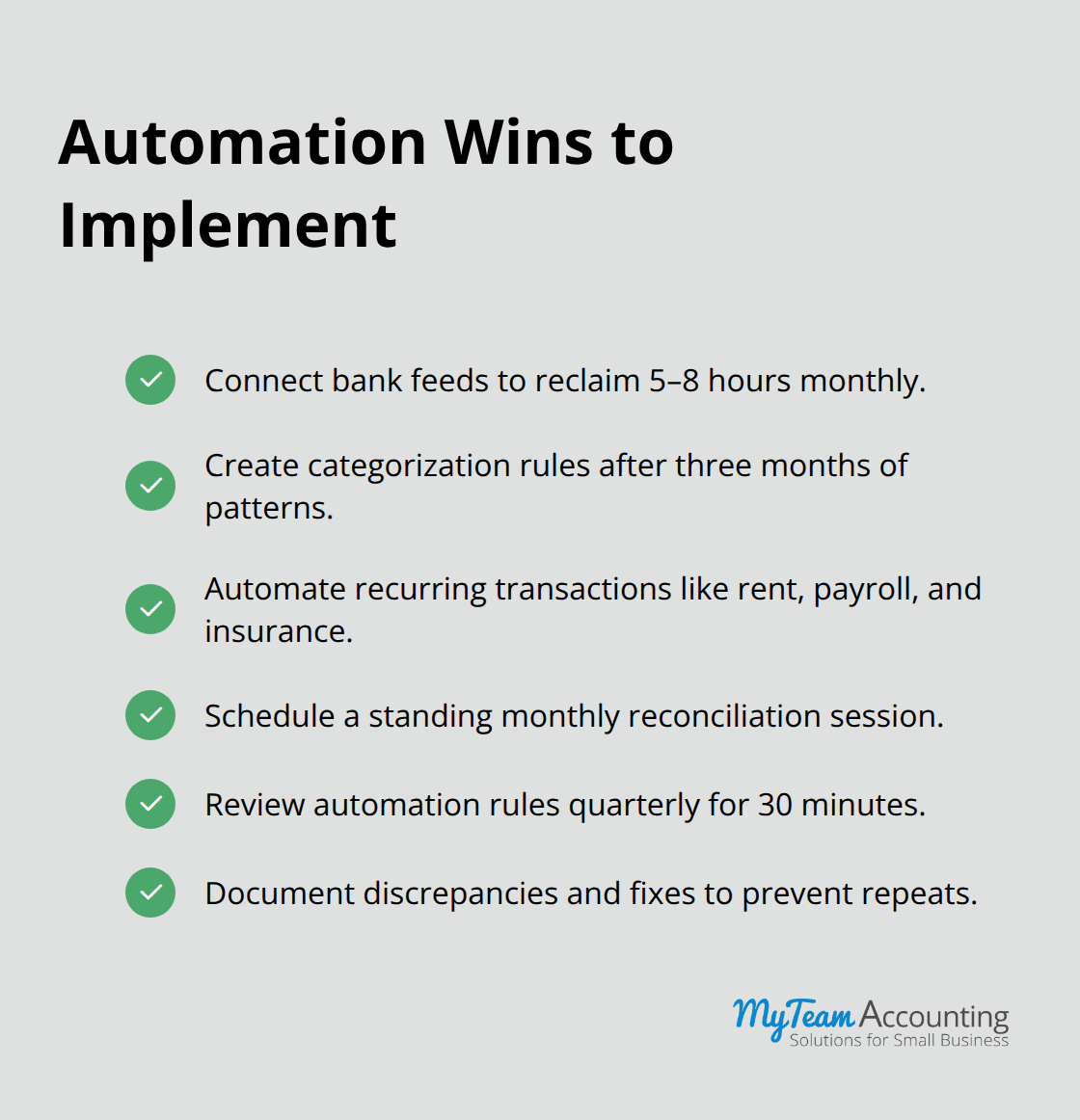 Checklist of bookkeeping automations that save time and reduce errors - bookkeeping best practices