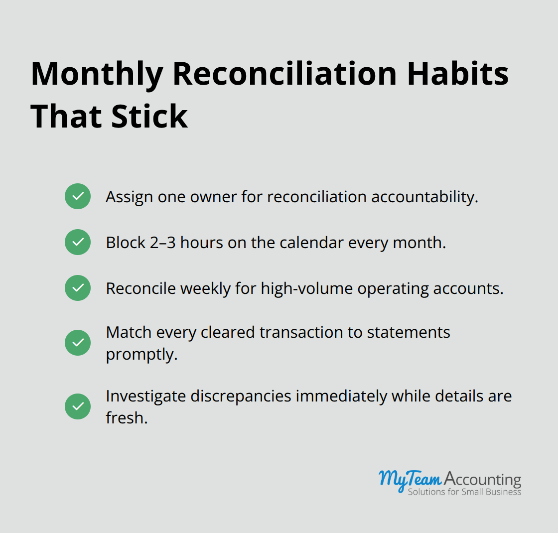 Checklist of habits to maintain clean Xero data through consistent reconciliation.
